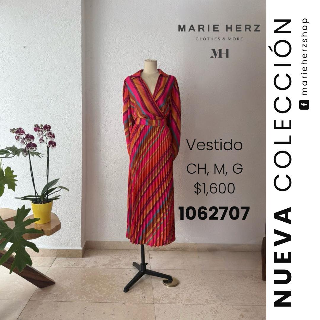 1062707  Vestido tablas colores rayas