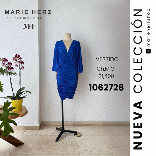 1062728  Vestido azul rey corto licra