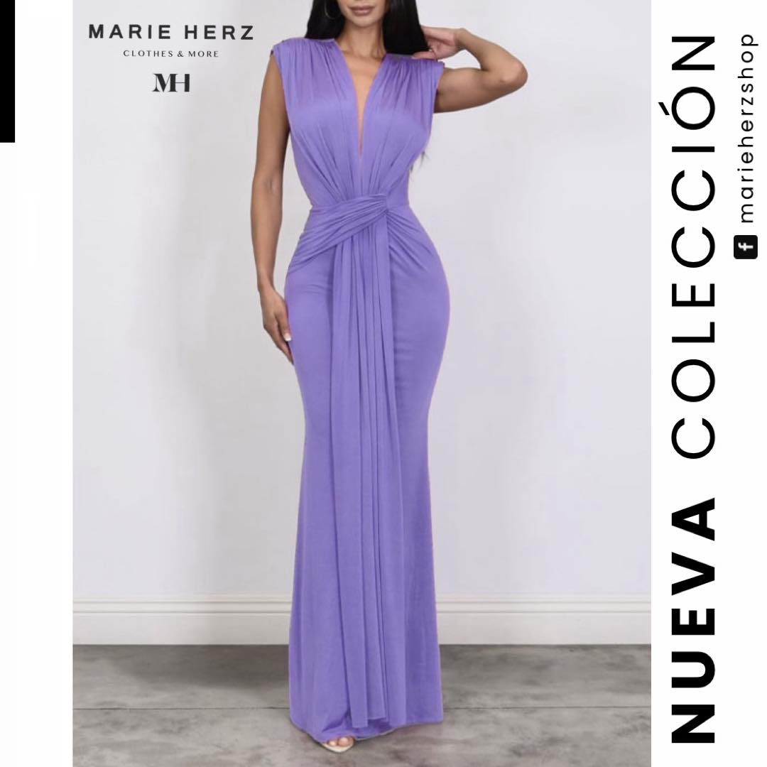 1062737  Vestido lila licra largo