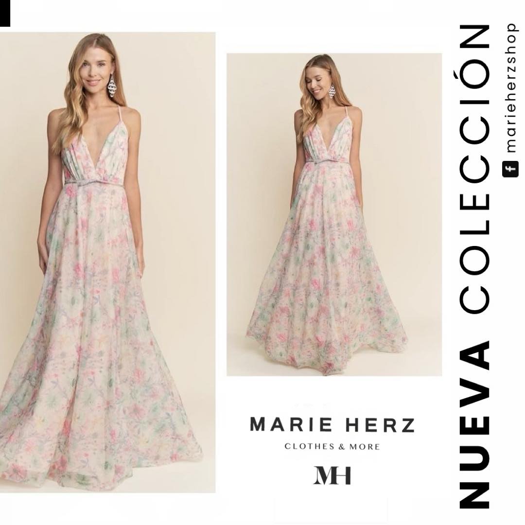 1062746  Vestido gasa flores tirantes