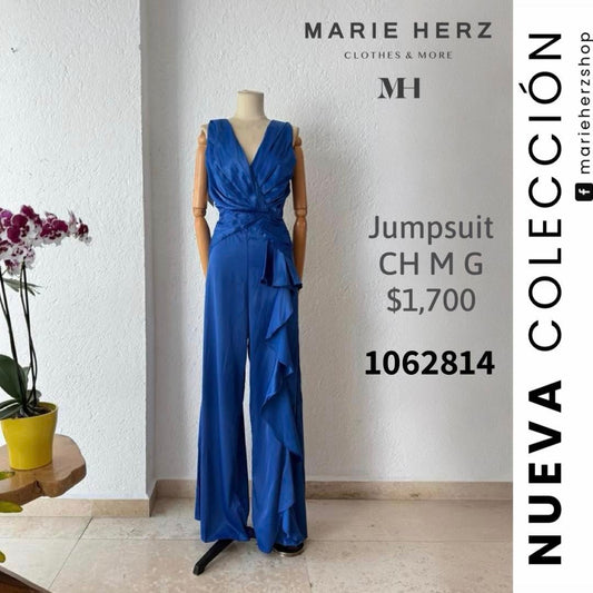 1062814  Jumpsuit azul satin