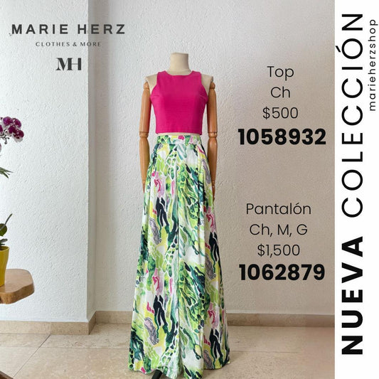 1062879  Set estampado verde satin