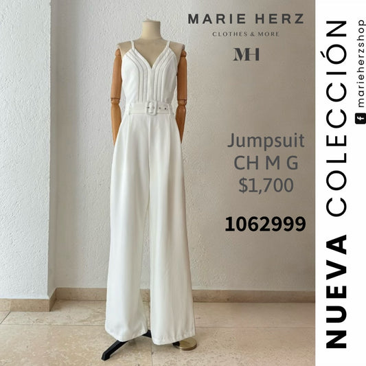 1062999  Jumpsuit blanco cinturon