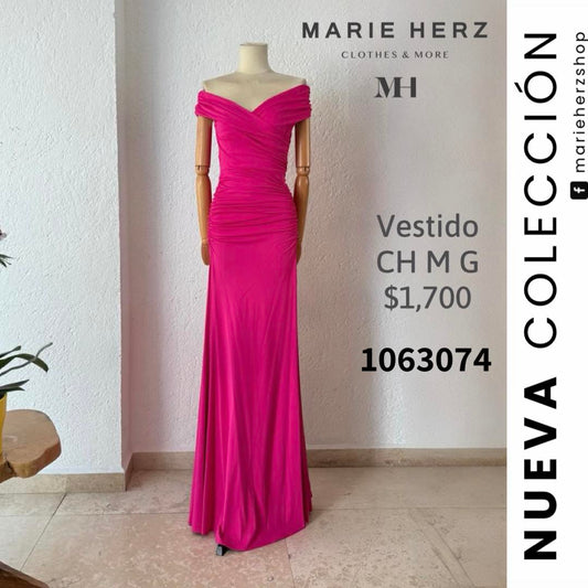 1063074  Vestido rosa licra