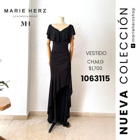 1063115  Vestido olanes licra negro