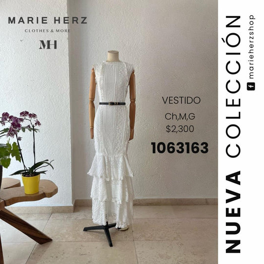 1063163  Vestido blanco encaje