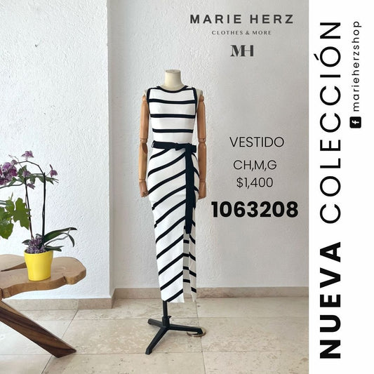 1063208  Vestido lineas punto