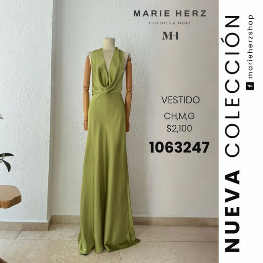 1063247  Vestido halter verde