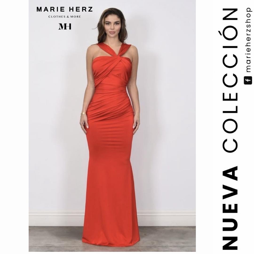 1063353  Vestido rojo licra tirante halter