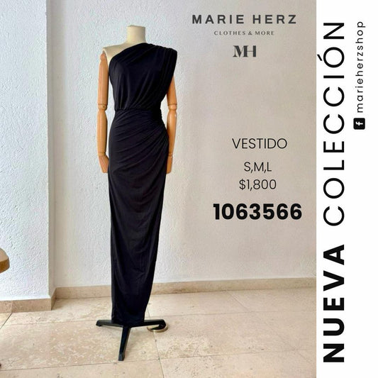 1063566  Vestido licra hombro negro