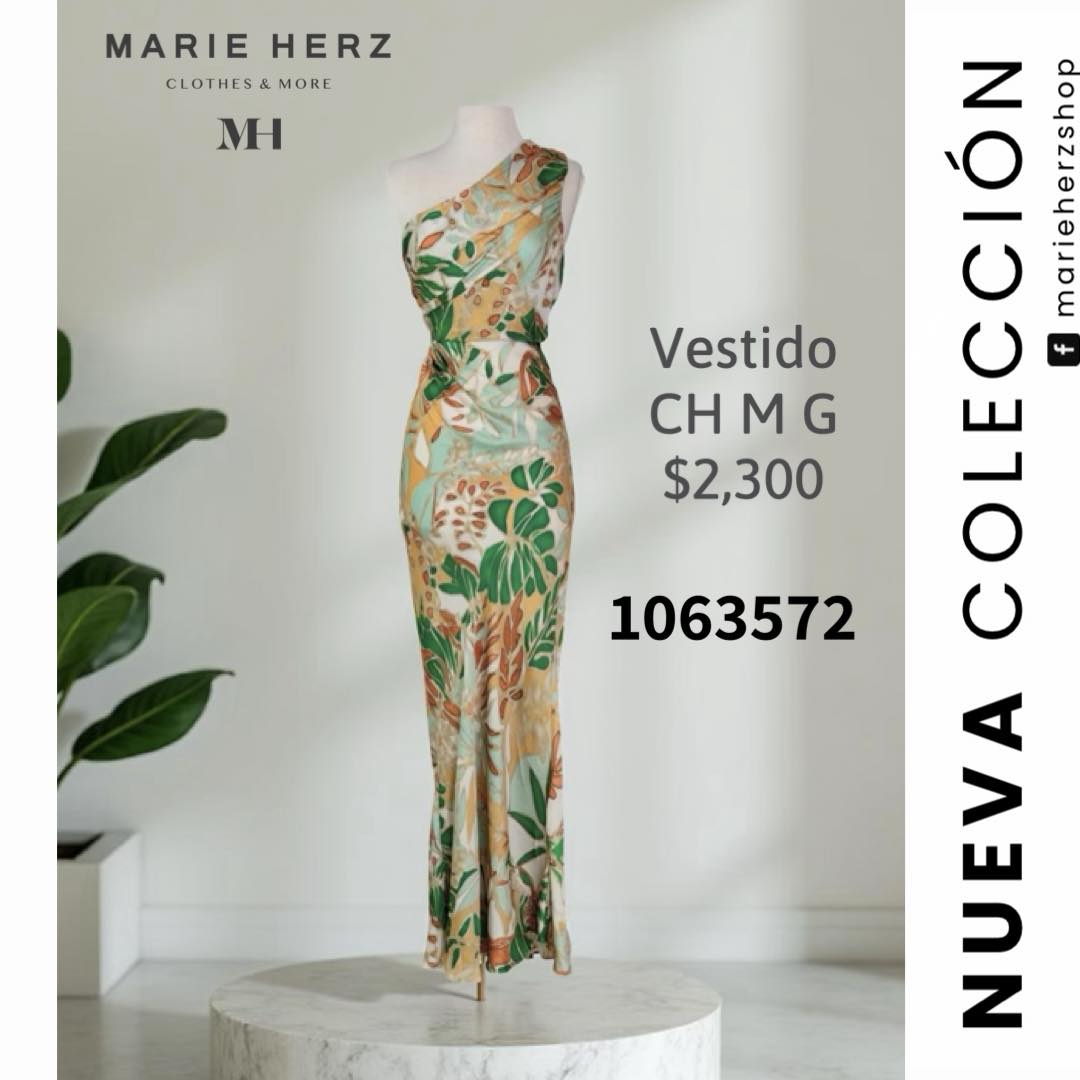 1063572  Vestido estampado verdes