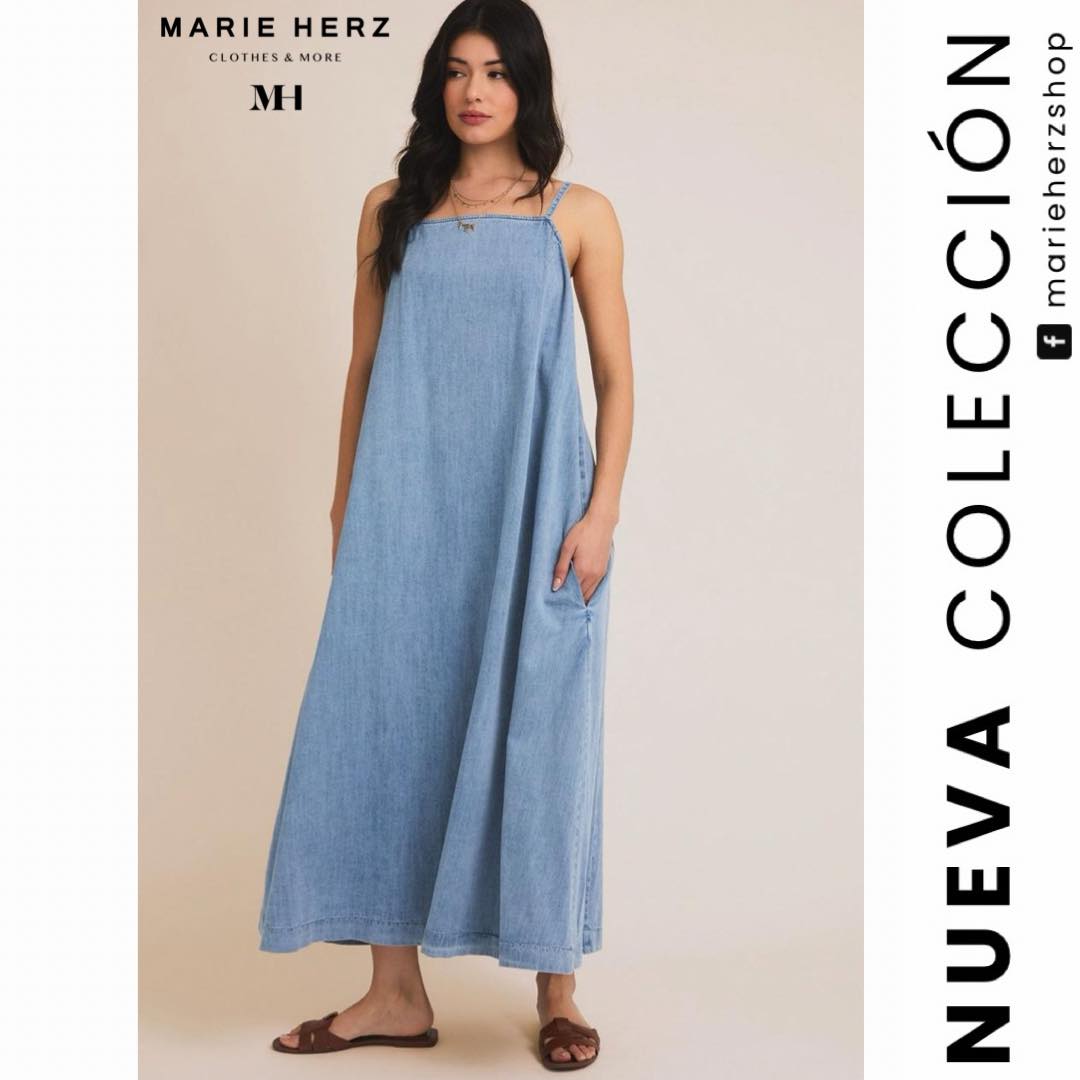 1063586  Vestido tirantes mezclilla
