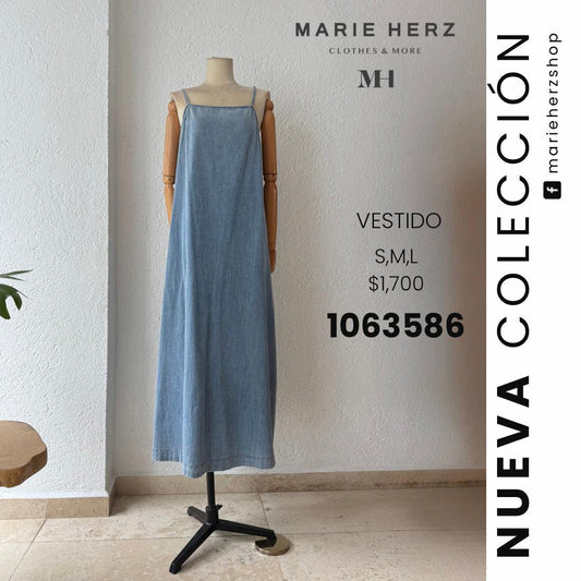 1063586  Vestido tirantes mezclilla