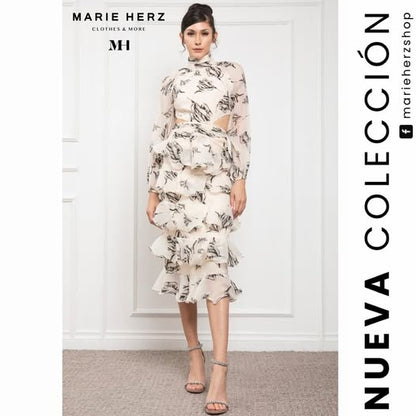 1063641  Vestido olanes cutoff b/n