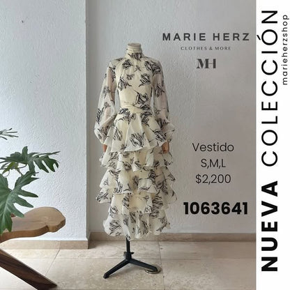 1063641  Vestido olanes cutoff b/n