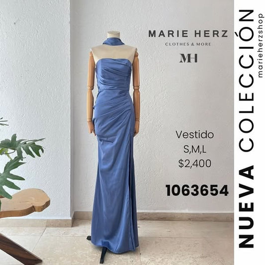 1063653  Vestido smoky blue
