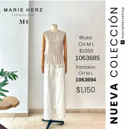 1063685  Blusa círculos nude