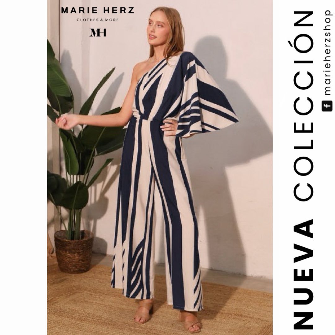 1063742  Jumpsuit rayas azul marino