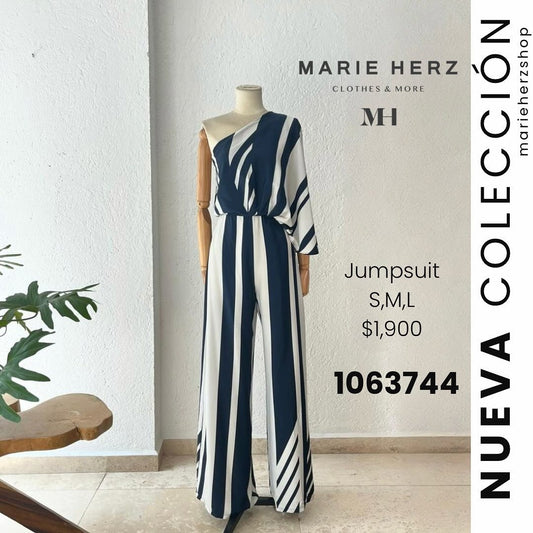 1063742  Jumpsuit rayas azul marino