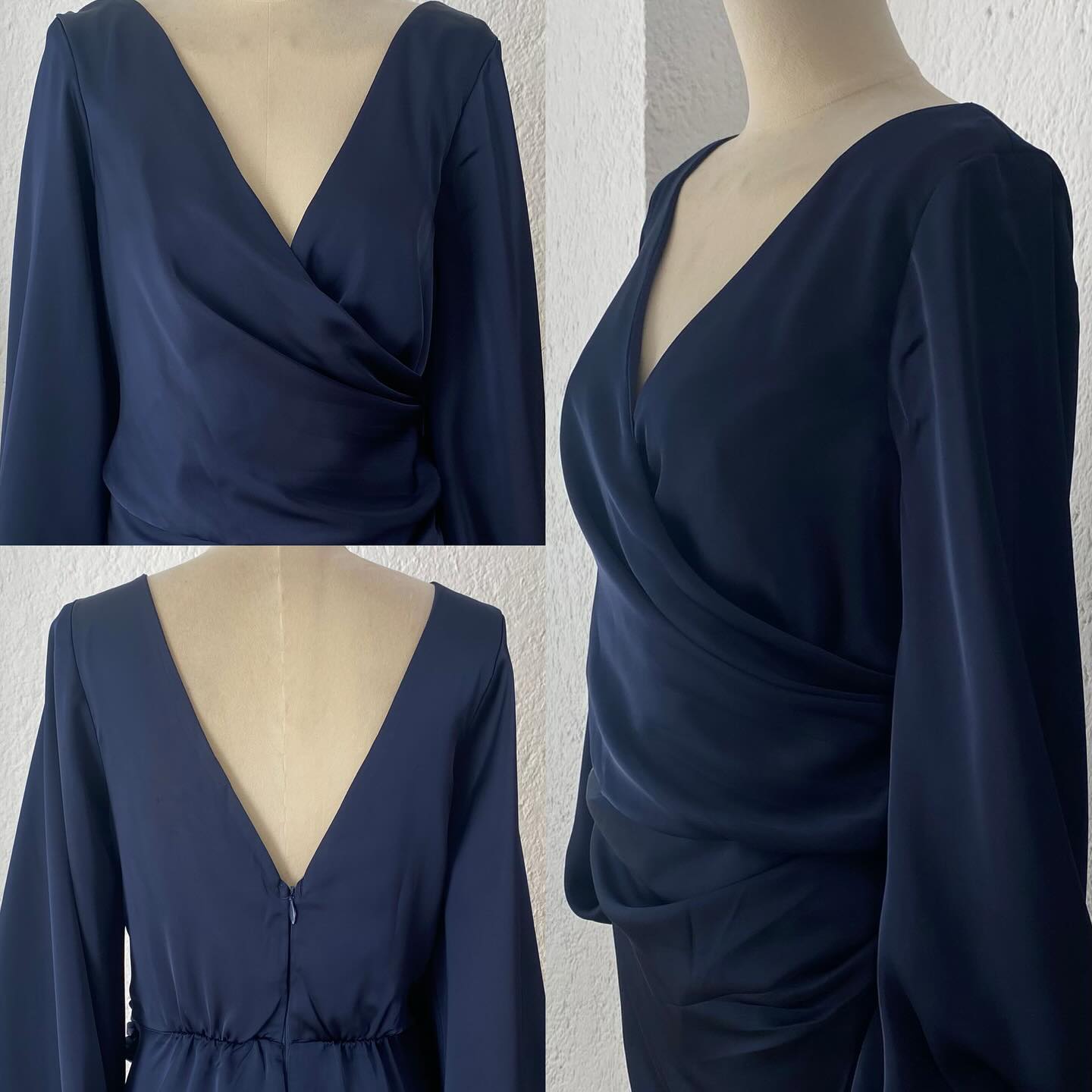 1063830  Vestido azul marino manga larga