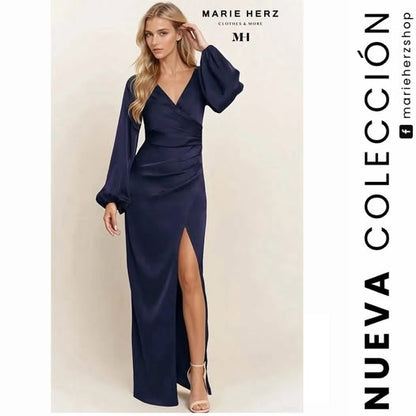 1063830  Vestido azul marino manga larga