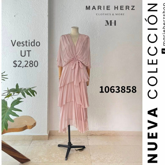 1063858  Vestido seda rosa  UT