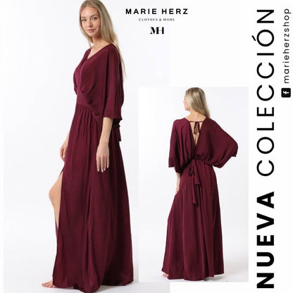 1063905  Vestido vino mangas
