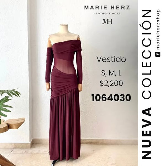1064030  Vestido licra vino