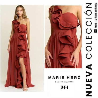 1064033  Vestido terracota olán