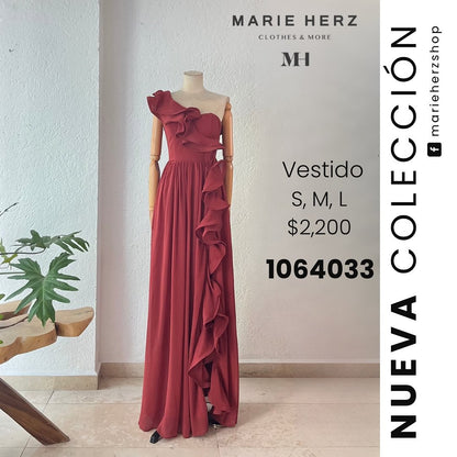 1064033  Vestido terracota olán