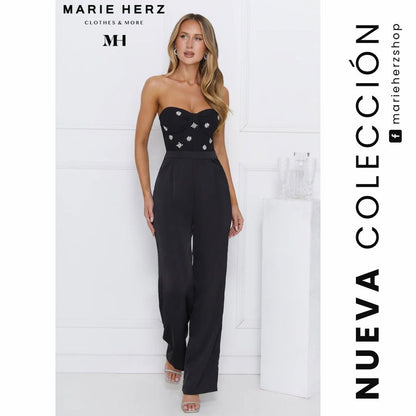 1064200  Jumpsuit strapless brillos