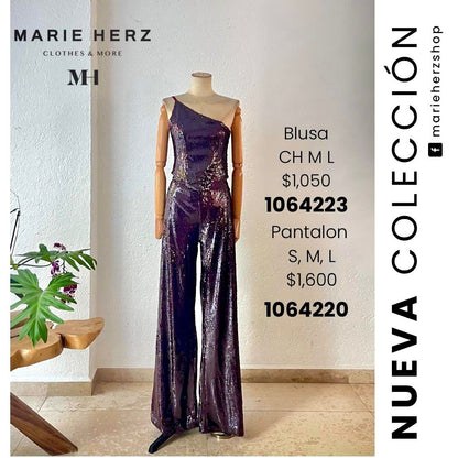 1064223  Blusa lentejuela vino