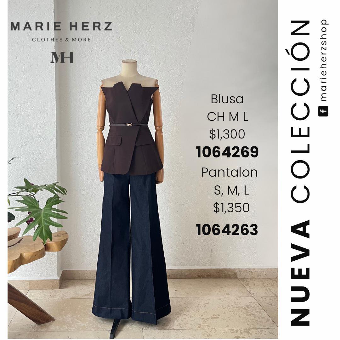 1064269  Blusa café cinturón