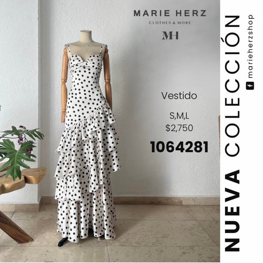 1064281  Vestido puntos olanes