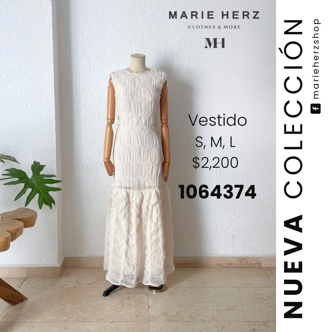 1064374  Vestido beige midi