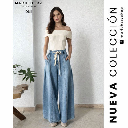 1064404  Pantalón amplio jeans