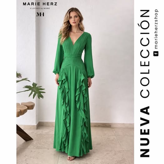 1064522  Vestido olanes verde