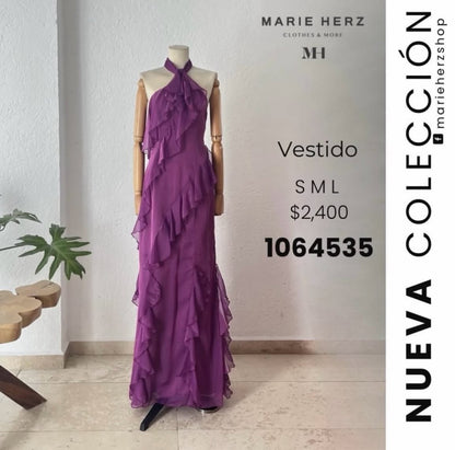 1064533  Vestido flores verdes