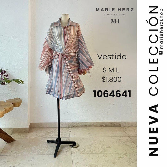 1064641  Vestido rayas corto