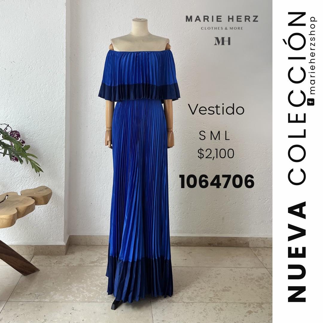 1064706  Vestido tablas azul rey