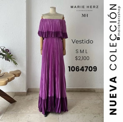 1064709  Vestido tablas rosa