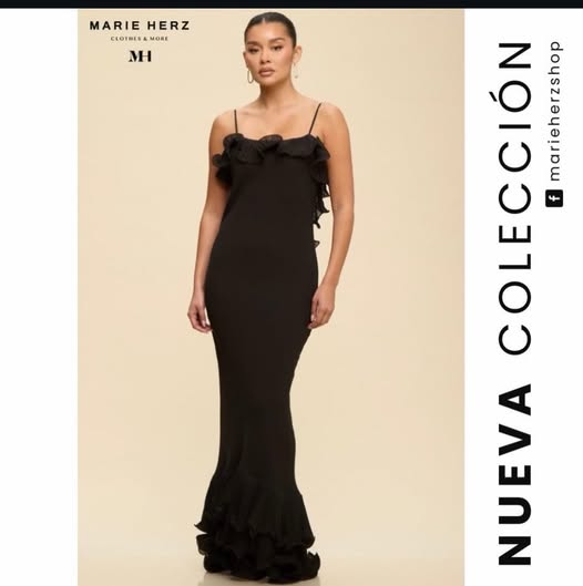 1064737  Vestido negro escarola