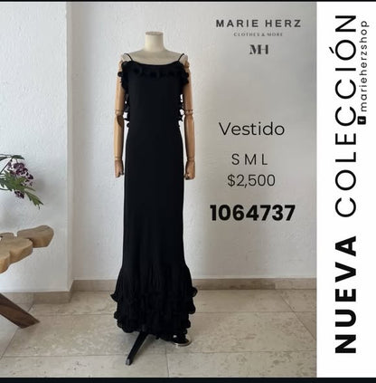 1064737  Vestido negro escarola