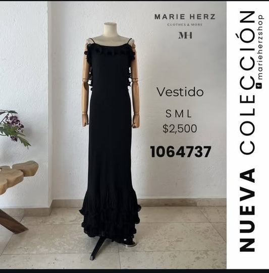 1064737  Vestido negro escarola