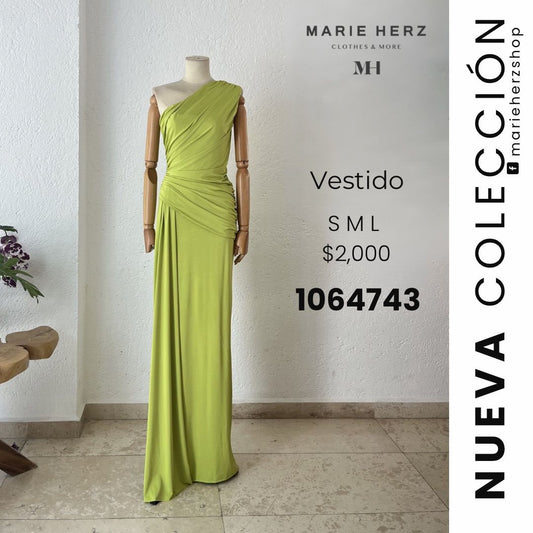1064743  Vestido licra verde limón