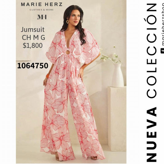1064749  Jumpsuit estampado rojo