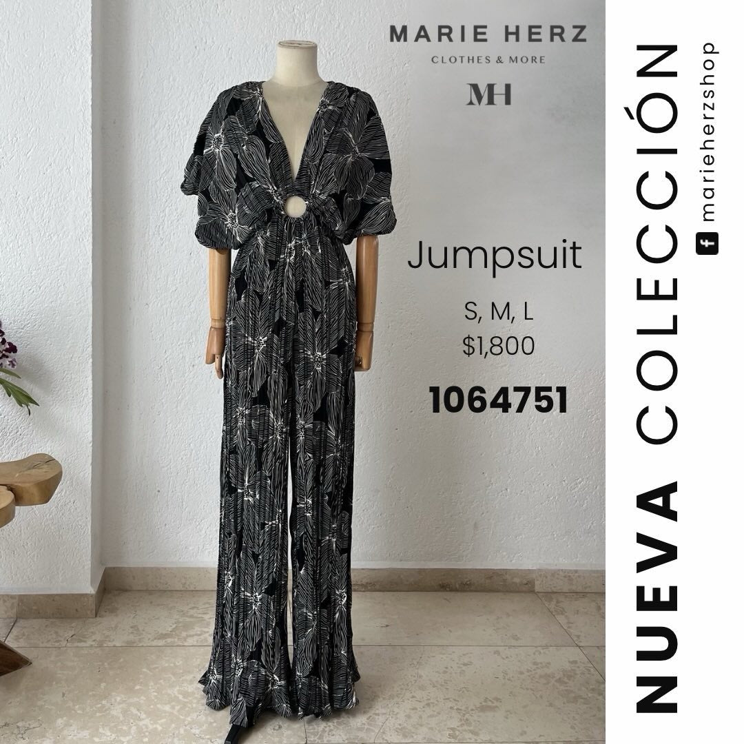 1064751  Jumpsuit estampado negro