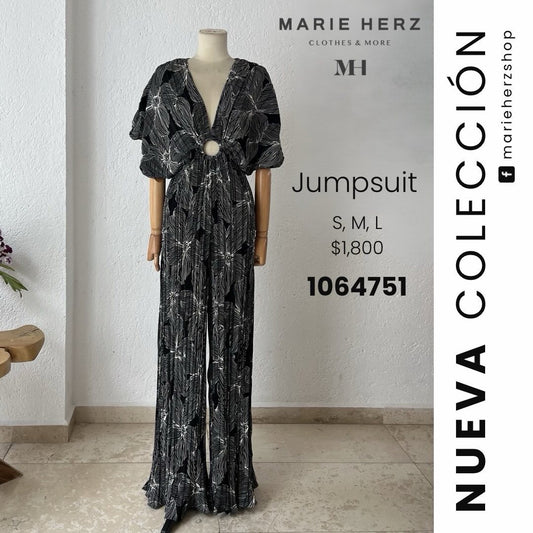 1064751  Jumpsuit estampado negro