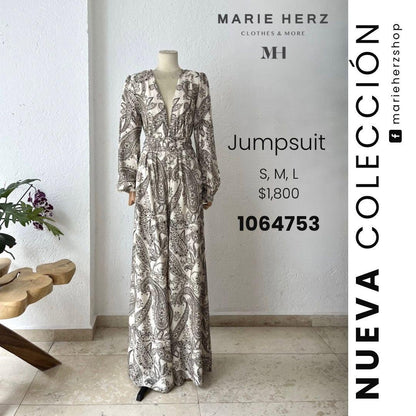 1064753  Jumpsuit estampado café