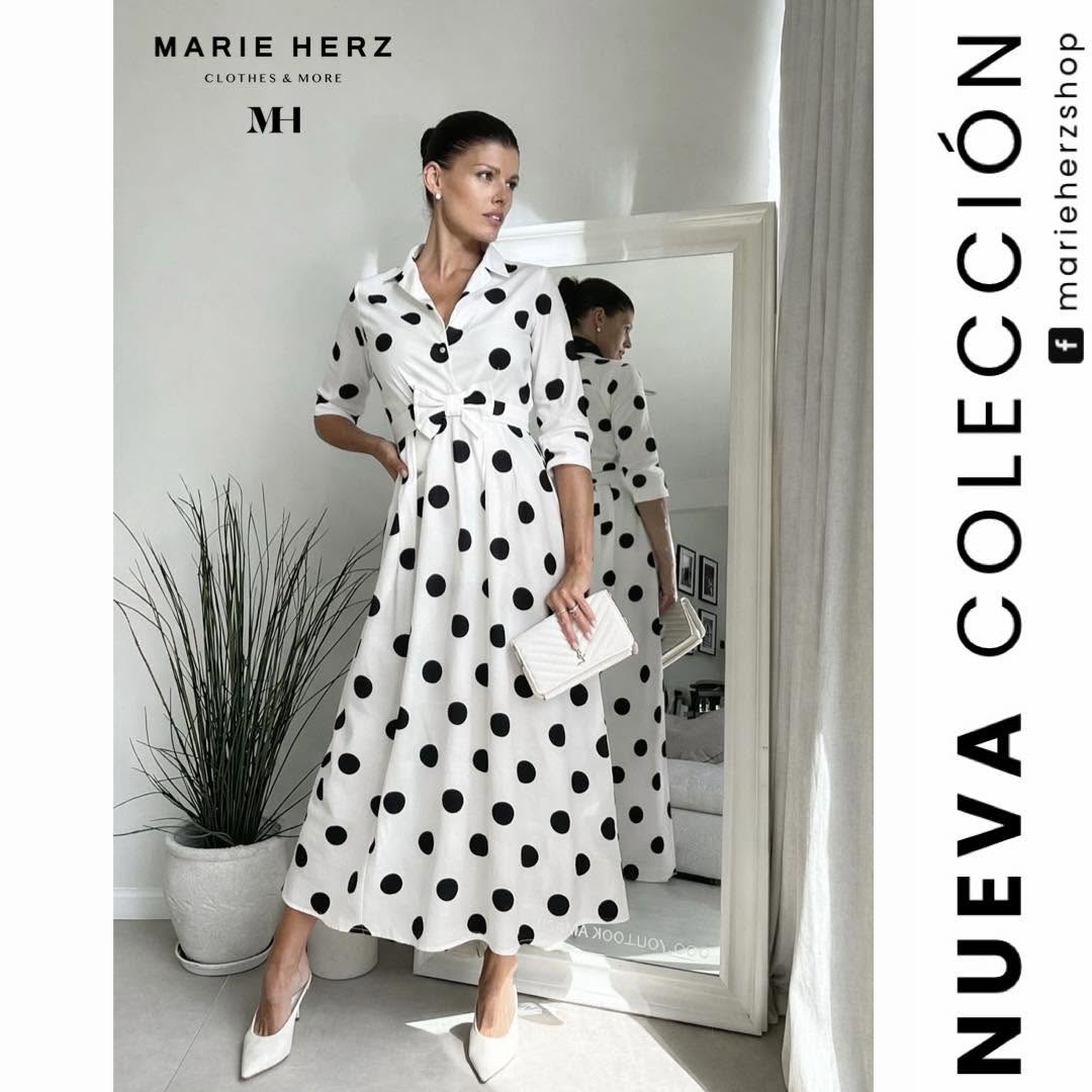 1064798  Vestido puntos mangas